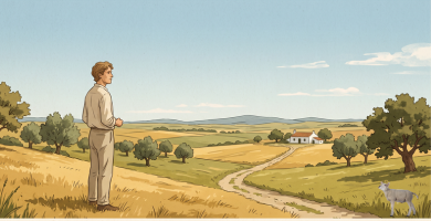 Retrato de Alberto Caeiro, el poeta de la naturaleza de Fernando Pessoa.
