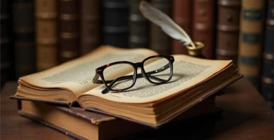 Libros antiguos entrelazados que representan el estudio de la literatura comparada.